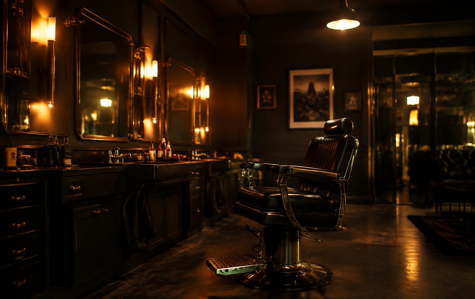 Interior de barbearia premium